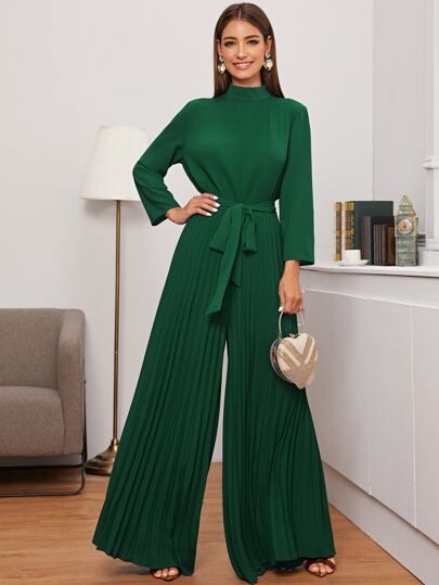 Soiree Jumpsuits, Jumpsuit Soiree, Modest Jumpsuit, Jump Suites, Jumpsuit Hijab, Pleated Jumpsuit, Soiree Dress, Evening Jumpsuit, Belted Jumpsuit