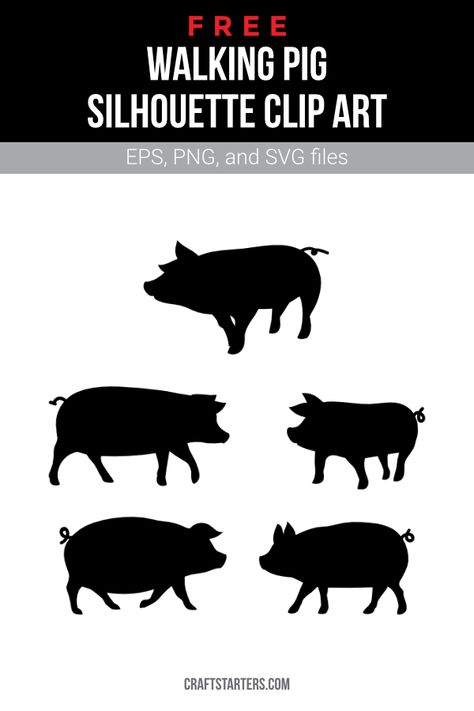 Pig Silhouette Clip Art, Pig Side View, Cowboy Party Decorations, Working Equitation, Pig Silhouette, Silhouette Clip Art, Cowboy Party, Cricut Explore Air, Quilt Design