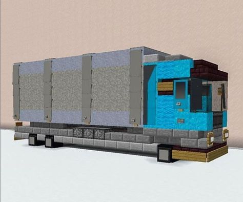 Minecraft Vehicle Ideas, Minecraft Truck Build, Minecraft Vehicle Builds, Minecraft Bank Building, Minecraft City Ideas, Truck Minecraft, Minecraft Vehicles, Rack Velo, Minecraft Modern City