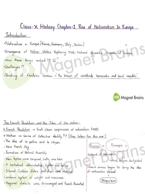 Rise Of Nationalism In Europe Notes, Class 10 History Chapter 1 Notes, Nationalism In Europe Class 10 Notes, Nationalism In Europe Notes, Sin Cos Tan, Study Flashcards, History Notes, Science Notes, Board Exam