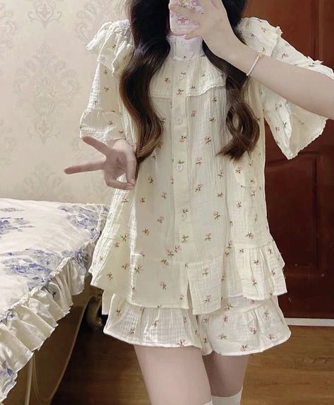 Cute Sleepwear Korean, Korean Pajamas Aesthetic, Korean Pijama, Tank Top Dress Outfit, Pajamas Korean, Funny Reviews, Cute Night Outfits, Korean Sleepwear, Cute Nightwear