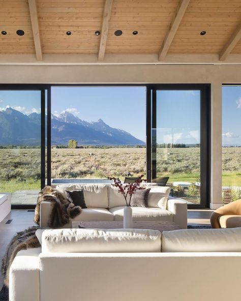 Ashley Stark Kenner | In love with this Jackson Hole house. The views the interiors so good. Design and build by @tylerwilsonarchitects… | Instagram Ashley Stark, Rental Property Management, Becki Owens, House Bedrooms, Timber Frame Homes, Hobbies And Interests, Beautiful Inside And Out, Cathedral Ceiling, Jackson Hole