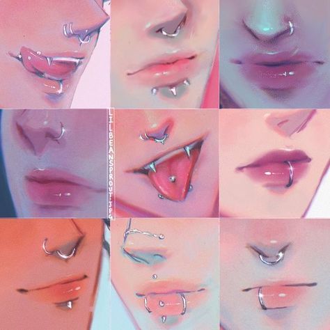 Piercings Nose, Beautiful Pencil Drawings, Draw A Face, Easy Drawing Steps, 얼굴 드로잉, Mouth Drawing, Drawing Step By Step, Nose Piercings, Drawing Step