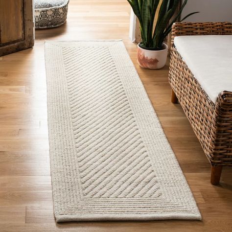 Breakwater Bay Lomawai Handmade Flatweave Ivory Area Rug & Reviews | Wayfair Mosaic Texture, Flatweave Area Rug, Solid Color Rug, Beach House Style, Cotton Area Rug, Ivory Area Rug, Beachcrest Home, Ivory Rug, Cotton Wool