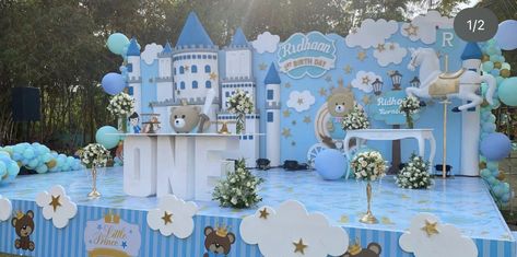 Teddy Theme, Baby Boy Birthday Decoration, 1st Birthday Decorations Boy, First Birthday Decorations Boy, Bday Decoration, Birthday Decors, Prince Birthday Theme, Bday Decor, Baby Birthday Party Theme