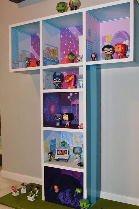 Closeup of the Teen Titans Go! Dream Tower we built for our daughter 💜 Teen Titans Go Toys, Teen Titans Tower, Titan Tower, Dc Comics Collection, Best Christmas Toys, Blue Birthday Parties, Teen Titan, Teen Titans Go, Blue Birthday