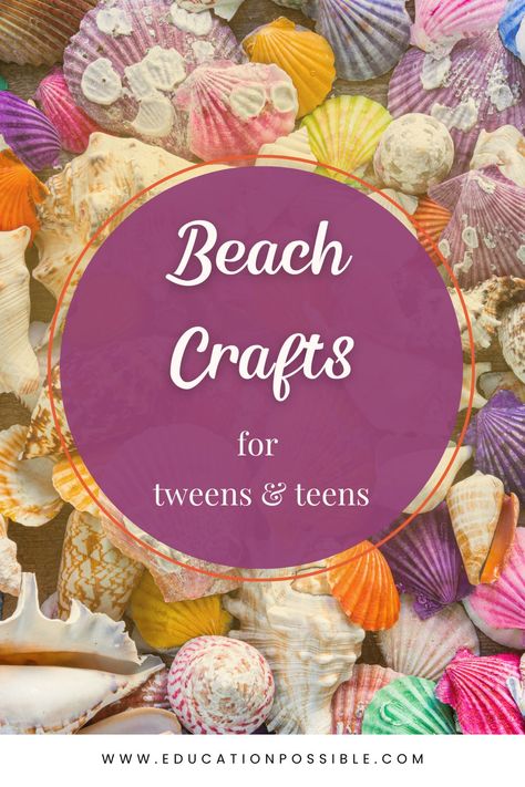 These beach crafts are sure to keep your teens and tweens busy this summer. Check out this list of 15 fun and creative beach crafts that will keep them entertained! From colorful sand bottles to a sea glass hanging, there are plenty of ideas to choose from. Great way to remember your summer trip to the beach. Ocean Themed Crafts For Older Kids, Vbs Ocean Theme Crafts, Breaker Rock Beach Craft Ideas, Beach Finds Art, Beach Crafts For Teens, Crafts At The Beach, Craft With Seashells, Vbs Crafts For Teens, Beach Activities For Teens