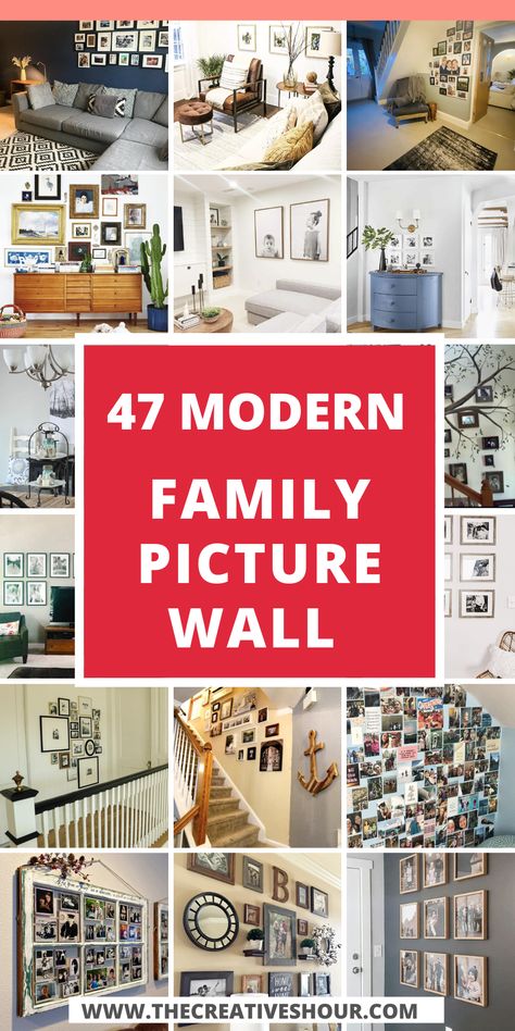 There is a certain magic that comes with family photographs, as they preserve cherished memories and tell the story of your loved ones. What better way to showcase these treasures than through a thoughtfully designed family picture wall? Whether you're looking to create a cozy display in your living room, add a personal touch to your hallway, or even create an engaging learning environment in a classroom, we've gathered a collection of inspiring ideas that cater to every space and style. Living Room Photo Display Ideas, Family Photo Corner Wall Ideas, Picture Grouping Ideas, Wall Picture Display Ideas, Cluster Photos On Wall, Wedding Wall Collage Ideas, Family Photo Wall Decor Ideas, Modern Ways To Display Family Photos, Home Decor Family Photos