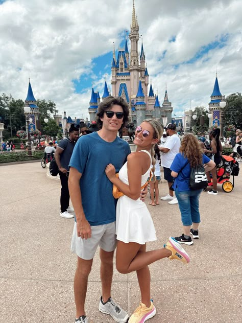 #tennisdress #hoka #disney Disney Couple Pictures Photo Ideas, Disney World Photo Ideas Couples, Disney With Boyfriend, Disney World Pictures Ideas Couple, Couple Disney Pictures, Disney Honeymoon Aesthetic, Couple Pics At Disney World, Cute Disneyland Pictures Couples, Disney Poses