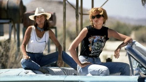 Thelma and Louise never made it to Club Med, but they did make a impact. Wanderlust Movie, Wes Anderson Aesthetic, Before Trilogy, Road Trip Fashion, Thelma And Louise, Julie Delpy, Paul Poiret, Geena Davis, Thelma Louise