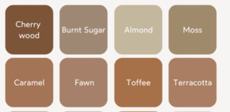 Toffee Color, Burnt Sugar, Toffee, Color Scheme, Color Schemes, Caramel, Color Palette, Bedroom, Quick Saves