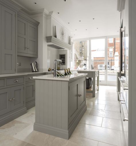 Kitchen Island | Bespoke Kitchen Cabinets | Tom Howley Kitchen Island With Range Cooker, Tom Howley Kitchen Islands, Contemporary Shaker Kitchen, Channel Islands Uk, Kitchen Decorating, Kitchen Ikea, Hamptons Kitchen, Uk Kitchen, Kitchens Luxury