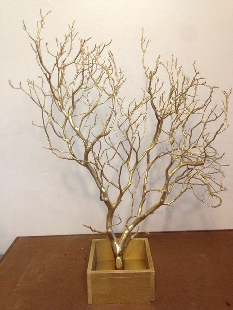 painted branch centerpiece | ... CENTERPIECE BRANCH 1 PIECE 20"- 24" WITH WOODEN BASE...PAINTED GOLD Tree Branch Centerpiece, Gold Tree Branch Centerpiece, Diy Branch Centerpieces, Manzanita Branch Centerpieces, Manzanita Tree Centerpieces, Manzanita Centerpiece, Gold Tree Branches, Branch Centerpiece, Tree Branch Centerpieces