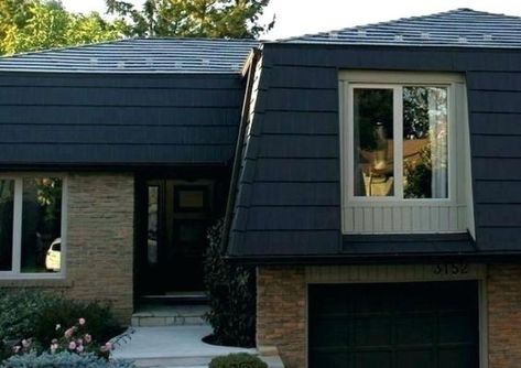 1970's split-level Mansard roof home. Flat Roof Extension, Sheet Metal Roofing, Types Of Roofing Materials, Best Roofing, Fibreglass Roof, Mansard Roof, Roof Extension, Roof Maintenance, Metal Roofing