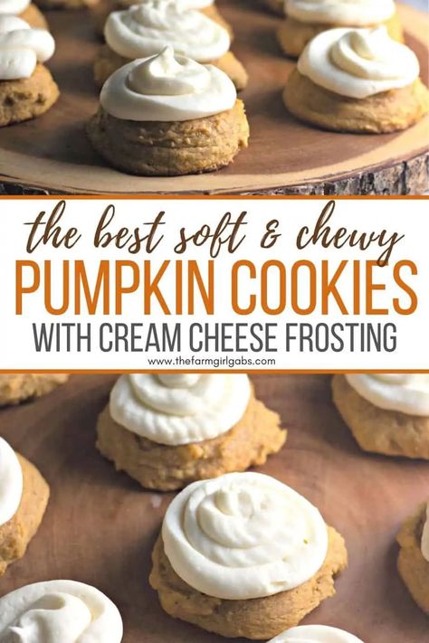 Soft Pumpkin Cookie Recipe, Chewy Pumpkin Cookies, Pumpkin Cookies With Cream Cheese, Pumpkin Cookies Healthy, Pumpkin Cookies Easy, Cookies With Cream Cheese Frosting, Soft Pumpkin Cookies, Cookies With Cream Cheese, Recetas Halloween