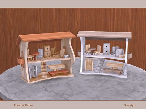 The Sims Resource - Phoebe Decor. Dollhouse Bamboo Coffee Table, Barrel Table, Sims 4 Clutter, The Sims Resource, Sims Resource, Rustic Country, Featured Artist, Paper Holder, Coop