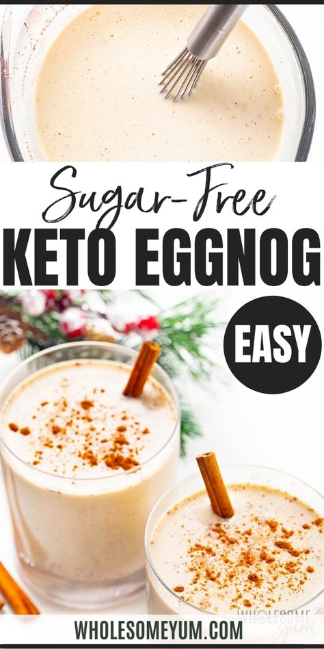 Sugar Free Eggnog Recipe, Low Carb Eggnog Recipe, Eggnog Rezept, Egg Nogg, Keto Eggnog, Healthy Sugar Alternatives, Keto Favorites, Eggnog Recipes, Christmas Keto