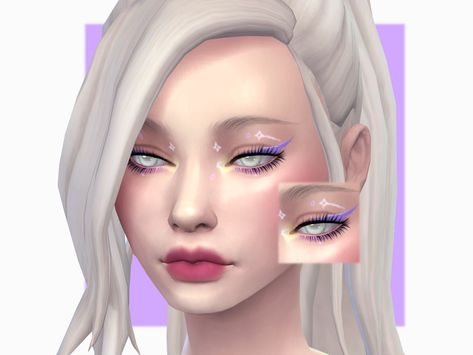 The Sims Resource - Comet Halley Eyeliner Stars Makeup, Electronic Art, Sims 4 Cc, The Sims Resource, Sims Resource, Sims Cc, Matte Lipstick, Softies, The Sims