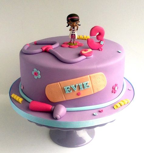 Doctor Birthday Cake, Doctor Mcstuffins Party Ideas, Dr Mcstuffins Birthday Cake, Doc Mcstuffins Cookies, Doc Mcstuffins 3rd Birthday, Doc Mcstuffins Birthday Cake, Doc Mcstuffins Cake, Doctor Birthday, Disney Doc Mcstuffins