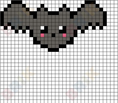 Spiderweb Pixel Art, Bat Pixel Art, C2c Halloween, Spooky Pixel Art, Pixel Art Halloween, Dark Crochet, Kawaii Bat, Gem Painting, Pony Bead Projects