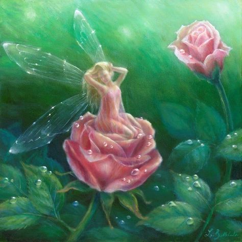 Faery Art, Fairy Paintings, Rose Fairy, Fairy Pictures, Fairy Artwork, Fairy Magic, Flower Fairies, Fairytale Art, Beautiful Fairies