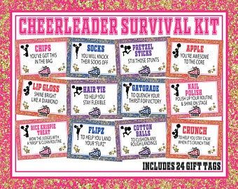 Gift Thoughtfully Celebrate More Package in by DesignsAholic Cheerleader Survival Kit, Dance Survival Kit, Cheer Survival Kit, Survival Kit Ideas, Cheer Competition Gifts, Sunshine Care Package, Cheer Team Gifts, Cheer Competition, Survival Kit Gifts