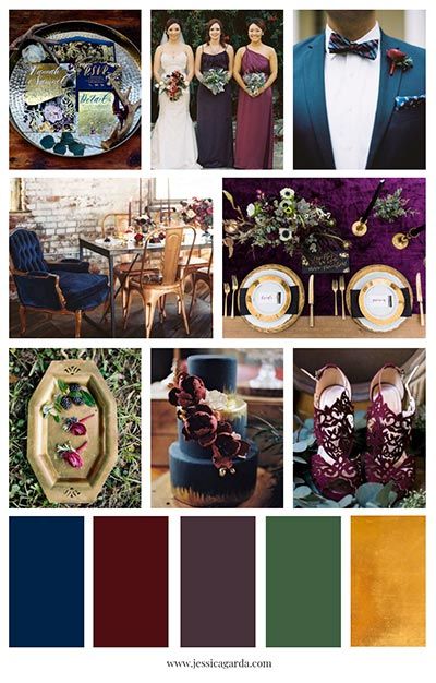 Bright Fall Wedding Colors | Wedding Color Palette | Fall Wedding Ideas Save The Date Jewel Tones, Jewel Tone Spring Wedding Palette, Jewel Tone Wedding Inspiration, Winter Jewel Tones, Jewel Tone Wedding Party, Dark Jewel Tone Wedding, Jewel Tone Wedding Palette, Jewel Tone Winter Wedding, Jewel Tones Color Palette