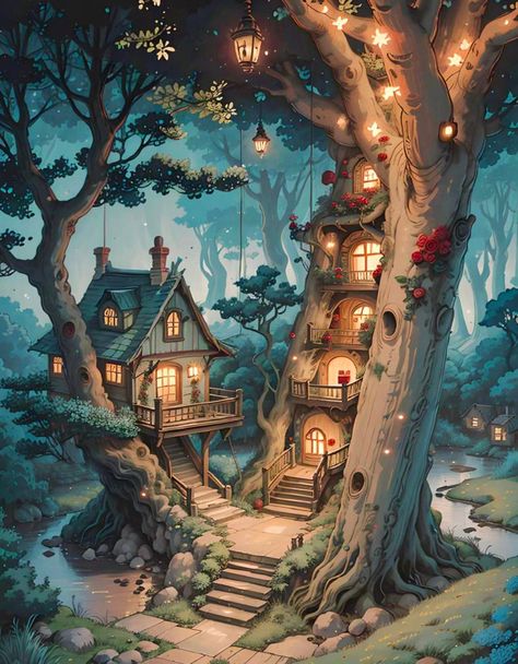 Fantasy Treehouse, Dnd Idea, Kdp Books, Character Homes, Fantasy Locations, Army Drawing, Magical House, Forest Drawing, Dragon Sketch