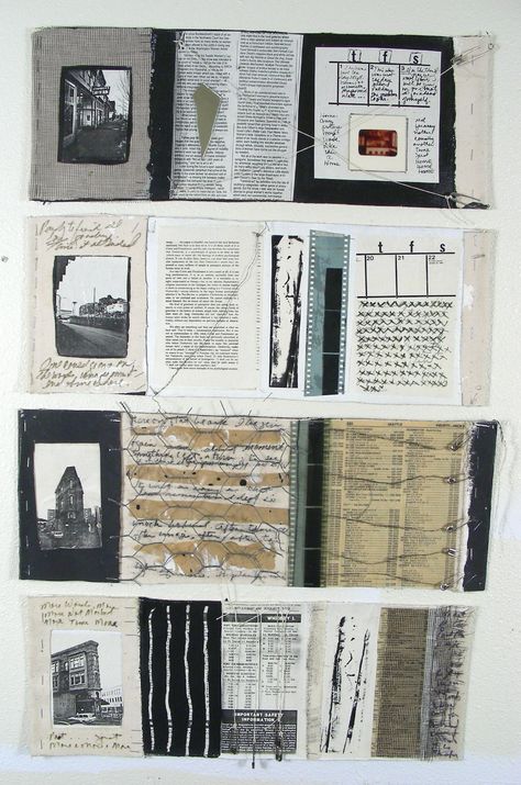 Mixed Media "The Long Goodbye" Candace Zebell Zine Collage Ideas, 8 Page Zine, Concertina Sketchbook Mixed Media, Mixed Media Film, Photography Zine Layout, Buch Design, Commonplace Book, Book Design Layout, Art Journals