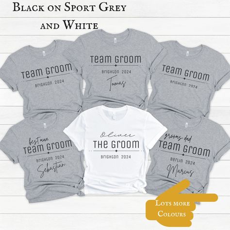 Personalised Stag Party T Shirts, Team Groom T Shirt, Stag Crew Party Shirts, Bachelor Party Shirts, Bachelor Shirts, Bachelor Gifts 4XL UK #CustomStagDoTee #GroomsSquadShirt #BestManProposal #BoysTripTshirt #BachelorPartyShirt #GroupShirts #PersonalizedTshirt #WeddingCrewShirts #StagPartyShirt #GroomsmenGifts Bachelor Party Shirts, Team Groom, Party T Shirts, Travel Tshirt, Bachelor Gifts, Stag Do, Stag Party, Squad Shirt, Group Shirts