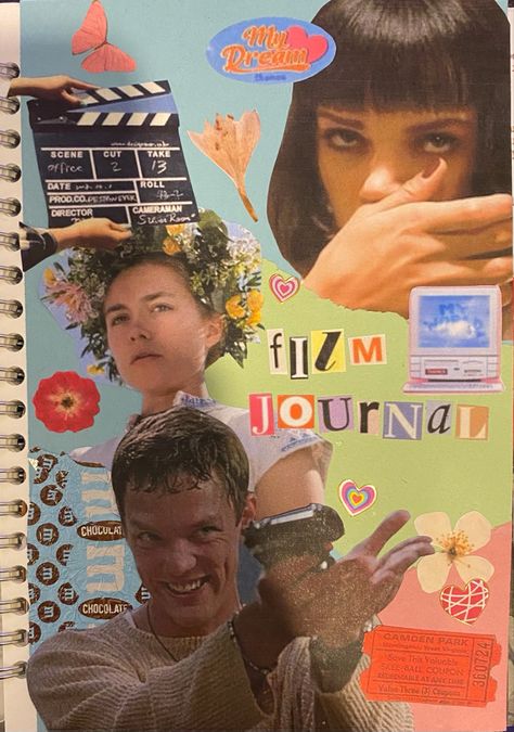 Film Journal Cover Ideas, Film Journal Cover, Matthew Lillard Scream, Film Scrapbook, Yearbook Covers Themes, Tv Journal, Scream 1996, Yearbook Cover, Matthew Lillard