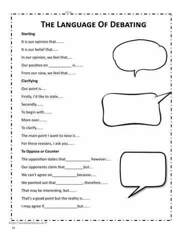 Language Used in Debates Debate Topics For Kids, Teaching Debate, Debate Tips, English Debate, Debate Club, Debate Topics, Debate Team, Speech And Debate, 5th Grade Writing