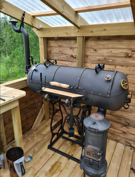 Bbq Pits Ideas, Diy Bbq Smoker, Grill Design Outdoor, Bbqs Outdoor, Aesthetic Bbq, Custom Bbq Grills, Bbq Aesthetic, Backyard Smokers, Backyard Bbq Pit