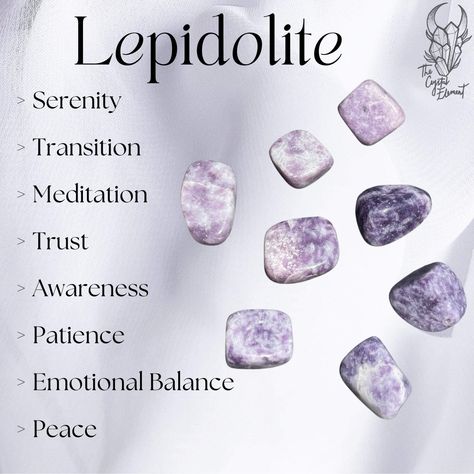 Lepidolite Tumbled Stone | Serenity Crystal | Crystal for Meditation | Lepidolite Crystal | Polished Gemstone Tumbled Stone | Purple Crystal Transition * Awareness * Meditation * Emotional Balance * Peace * Serenity * Trust * Patience Lepidolite is known as the stone of transition & the peace stone. It bestows inner peace & calm, encourages independence & assists in the release & reorganisation of old behavioural & psychological patterns, gently inducing change. Lepidolite is an excellent stone Glaucophane Crystal Meaning, Crystals For Patience, Lepidolite Aesthetic, Lepidolite Crystal Meaning, Obsidian Crystal Meaning, Birthstones Chart, Lepidolite Meaning, Lepidolite Crystals, Crystal Goddess