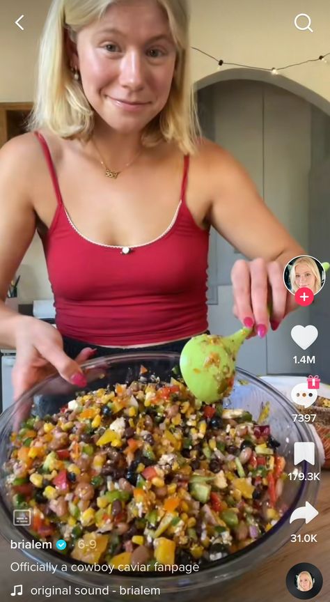 Cowboy Caviar Recipe Bria, How To Make Cowboy Caviar, Corn Cowboy Caviar, Cowboy Caviar Tiktok, Spicy Cowboy Caviar, Cowboy Salad, Cowboy Caviar Recipe, Cowboy Food, Summer Dip