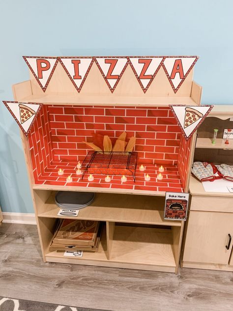 Pizza Parlor Dramatic Play, Play Pizza Shop, Preschool Pizza, Big Cardboard Boxes, Valentine Pizza, Play Preschool, Dramatic Play Center, Pizza Parlor, Kids Pizza