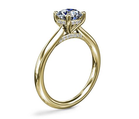 Cathedral Setting Engagement Ring, Engagement Rings Round Gold, Top Engagement Rings, Cathedral Engagement Rings, Dainty Engagement Rings, Yellow Gold Solitaire, Minimalist Engagement Ring, Couple Wedding Rings, Jewelry Wedding Rings