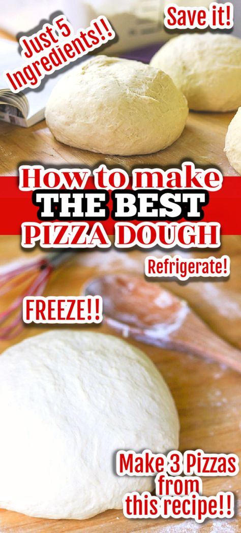 Best Easy Pizza Dough, The Best Homemade Pizza Dough Recipe, Easy Homemade Pizza Dough, Pizza Sauces, Quick Pizza Dough, Italian Pizza Dough Recipe, No Yeast Pizza Dough, Homemade Pizza Dough Easy, Best Pizza Dough Recipe