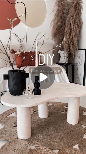 Organic Table, Minimalist Diy, Diy Ikea, Diy Coffee Table, Instagram Diy, Ikea Diy, Concrete Diy, Diy Table, Diy And Crafts