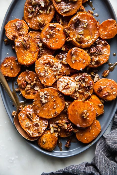 Candied Yams with Honey and Brown Sugar | The Modern Proper Crockpot Sides, Thanksgiving Sweet Potato Casserole, Southern Candied Yams, Candied Sweet Potato Recipes, Candied Yams Recipe, Sweet Potato Thanksgiving, Candied Yams, Best Thanksgiving Side Dishes, Yams Recipe