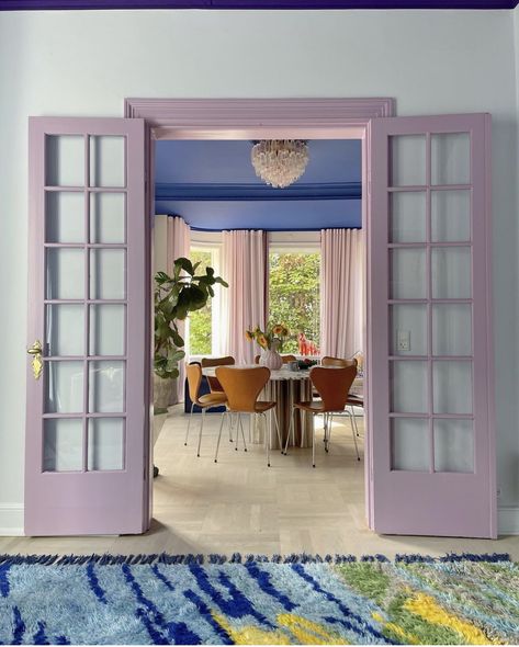 Deco Violet, Blue Ceilings, Interior Inspo, My New Room, Home Fashion, Door Design, French Doors, Interior Spaces, Doors Interior