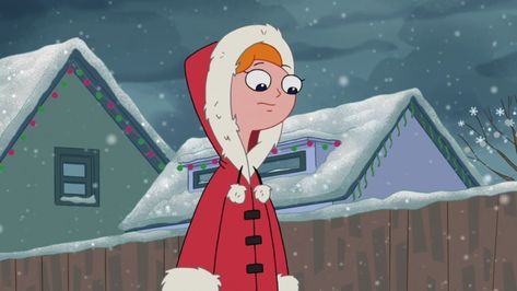 Candace Flynn wearing a fur hooded parka in Phineas and ferb 😍 Candace And Jeremy, Christmas Boarders, Candace Flynn, Phineas E Ferb, Phineas Y Ferb, Nostalgia Art, Cartoon Profile Pictures, Phineas And Ferb, Hooded Parka