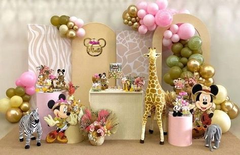 Minnie Mouse Safari Birthday, Minnie Safari Birthday, Minnie Mouse Safari Party, Wild Birthday Party, Minnie Birthday Party, Mickey Safari, Minnie Birthday, Safari Birthday, Safari Party