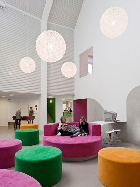 Gallery of Youth Recreation & Culture Center / Cebra + Dorte Mandrup - 2 Scandinavian Kids Rooms, Culture Center, Youth Work, Youth Club, Youth Center, Youth Room, Learning Spaces, Water Tower, Kids Room Design