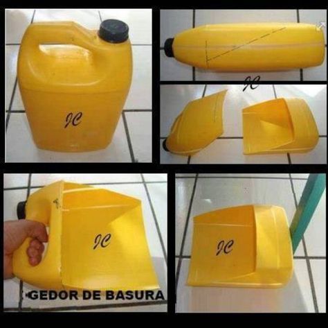 Easy DIY Dustpan  for in the garage Laundry Detergent Bottles, Upcycle Plastic, Reuse Plastic Bottles, Plastic Bottle Art, Detergent Bottles, Diy Plastic Bottle, Plastic Bottle Crafts, Recycled Projects, Plastic Container