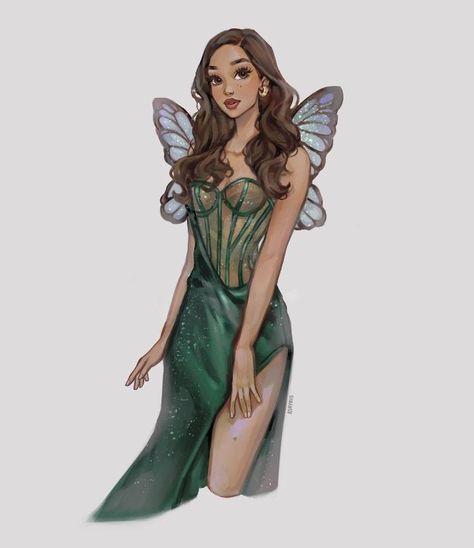 Fairy Outfits Drawing, Fairy Oc Character Design, Asayris Art, Drawing Cartoon Faces, Digital Portrait Art, Dress Drawing, Girly Art Illustrations, Fashion Design Sketches, Cute Art Styles