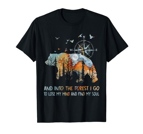 PRICES MAY VARY. The into the forest I go to lose my mind and find my soul Camping Bear design is perfect for a hiker who loves hiking in the mountain or forest, camper who enjoys camping in the woods, who love bear or anyone who has a hippie lifestyle without problems This cute design makes a great Gift for every nature lover for his/her Birthday, Graduation, Valentine, Christmas, Mothers' Day, Father's Day, 4th of July Independence day, Thanksgiving. Fantastic for Mom, Dad, Sister, Brother, Bo Camping T Shirts, Camping Outfits For Women, Into The Forest I Go, Camping In The Woods, Camping Shirts Funny, Soul Design, Into The Forest, Camping Humor, Women Camping