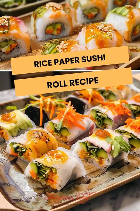 Rice Paper Sushi Roll Recipe – Hungarian Chef Rice Paper Sushi, Sukiyaki Recipe, Paper Sushi, Rice Paper Recipes, Kewpie Mayo, Sushi Roll Recipes, Sub Rolls, Rice Paper Rolls, Sushi Roll