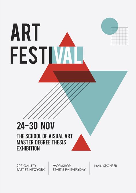 Illustration of art exhibition poster Free Vector Plakat Design Inspiration, Poster Graphic Design, Grace Art, Event Posters, Poster Design Layout, Desain Editorial, 타이포그래피 포스터 디자인, Art Exhibition Posters, Event Poster Design