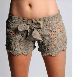 Short Crochet, Crochet Lace Shorts, Crochet Short, Crochet Shorts, Mode Boho, Crochet Summer, Beautiful Skirts, Looks Style, Mode Inspiration